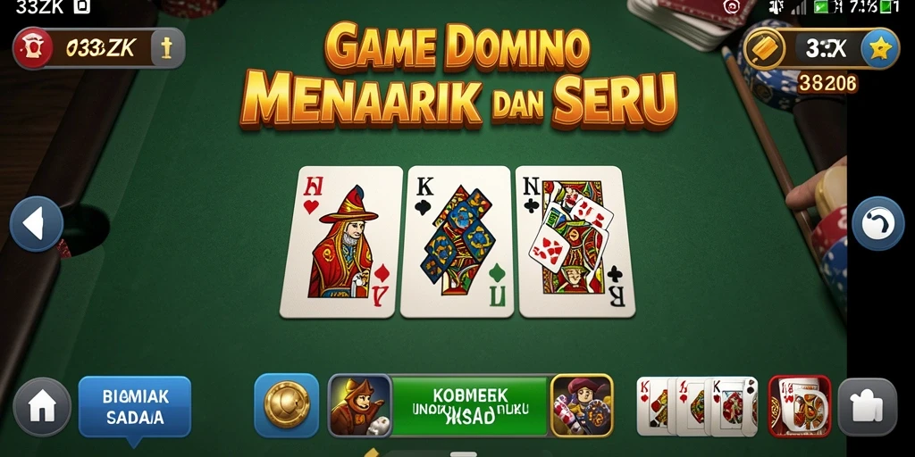 Tampilan gameplay Domino penuh warna dan interaktif.