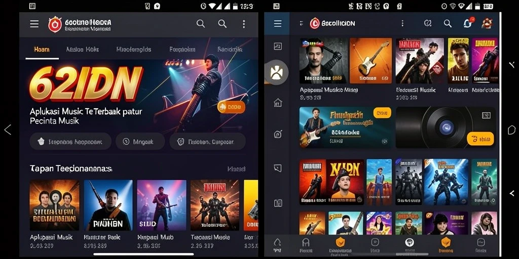 Screenshot 62IDN menampilkan antarmuka pengguna yang menarik dan gameplay musik yang menyenangkan.