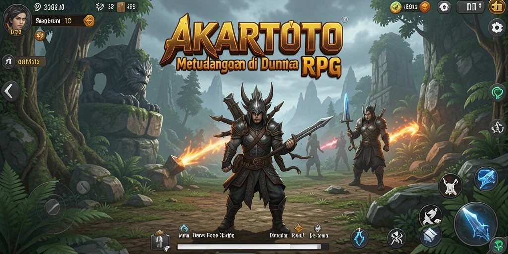 Screenshot gameplay AKARTOTO menampilkan pertarungan epik di dunia RPG yang mendebarkan.