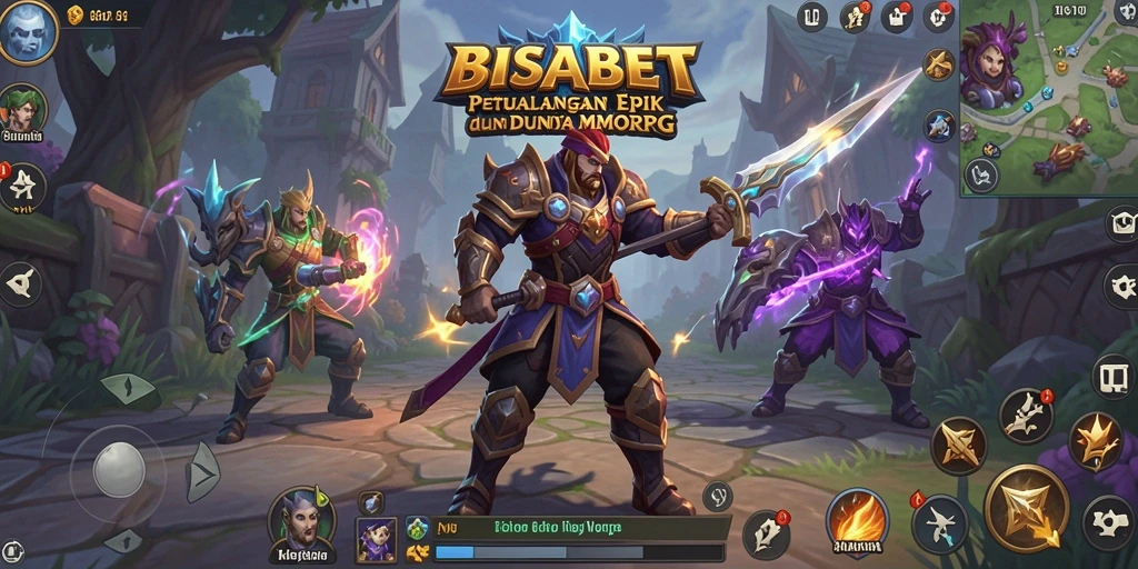 Screenshot gameplay BISABET menampilkan pertarungan seru di dunia MMORPG.
