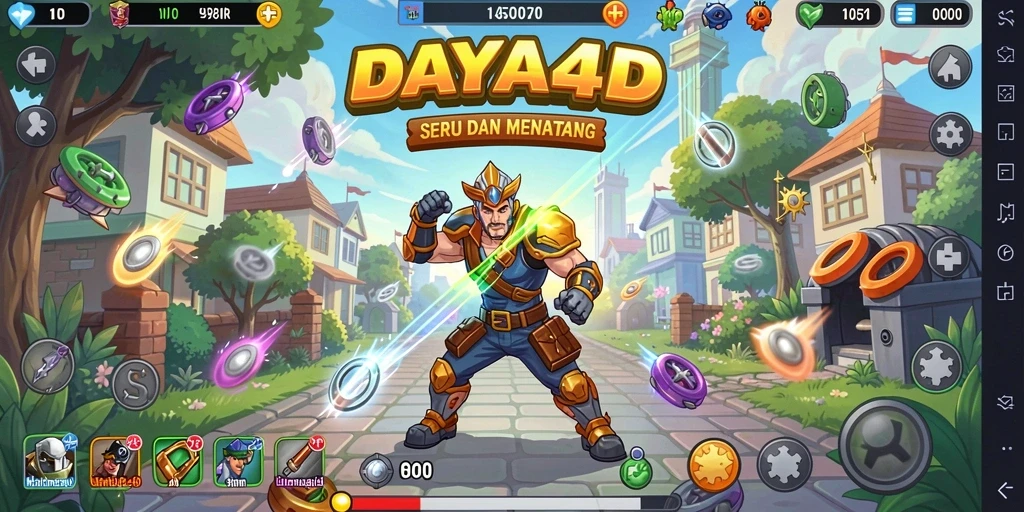 Tampilan seru gameplay DAYA4D di level yang penuh rintangan.