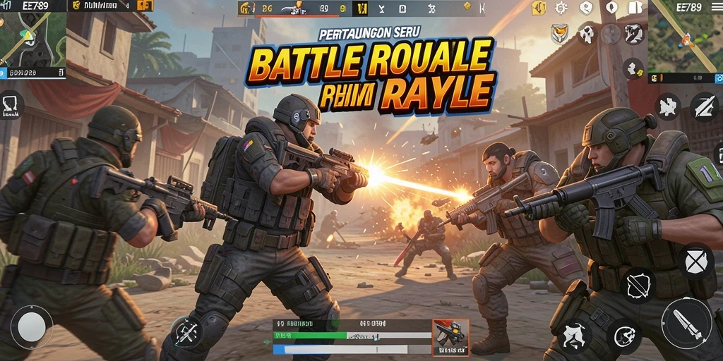 Tampilan gameplay seru dari EE789 dalam pertempuran Battle Royale.