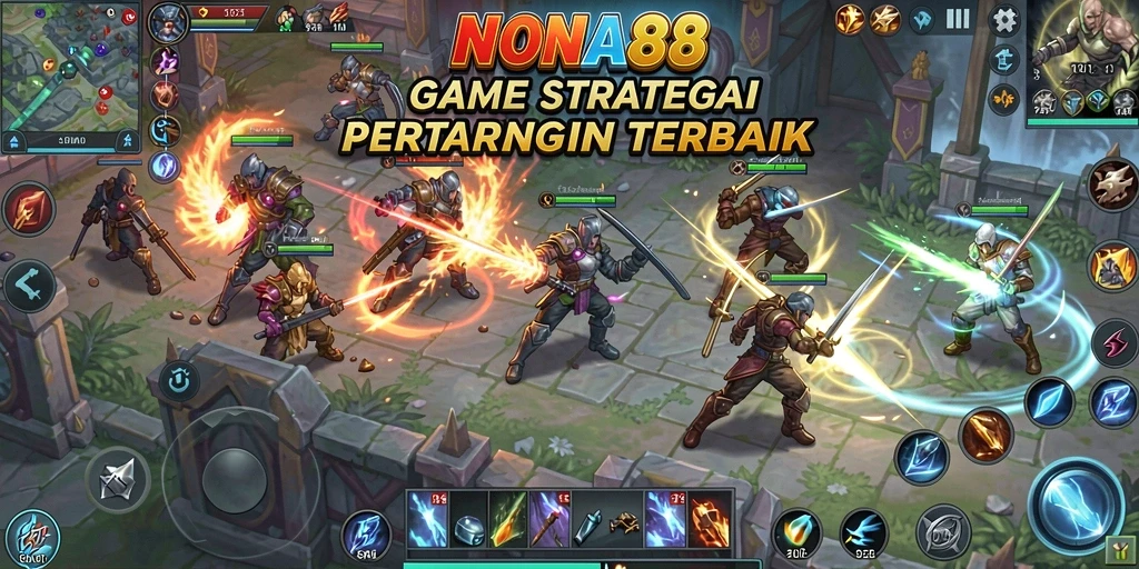 Screenshot NONA88 menampilkan pertarungan strategi yang seru