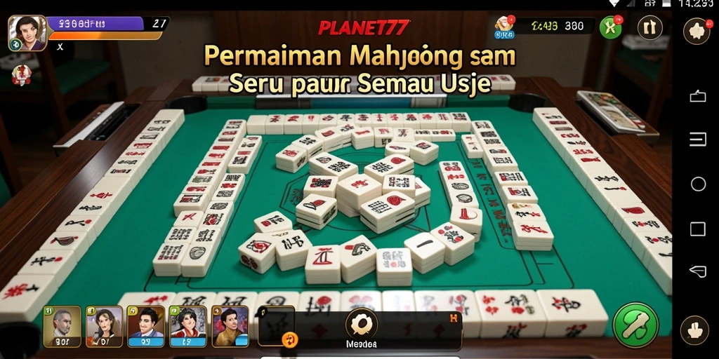 Tampilan screenshot utama PLANET77 menunjukkan gameplay Mahjong yang menarik.
