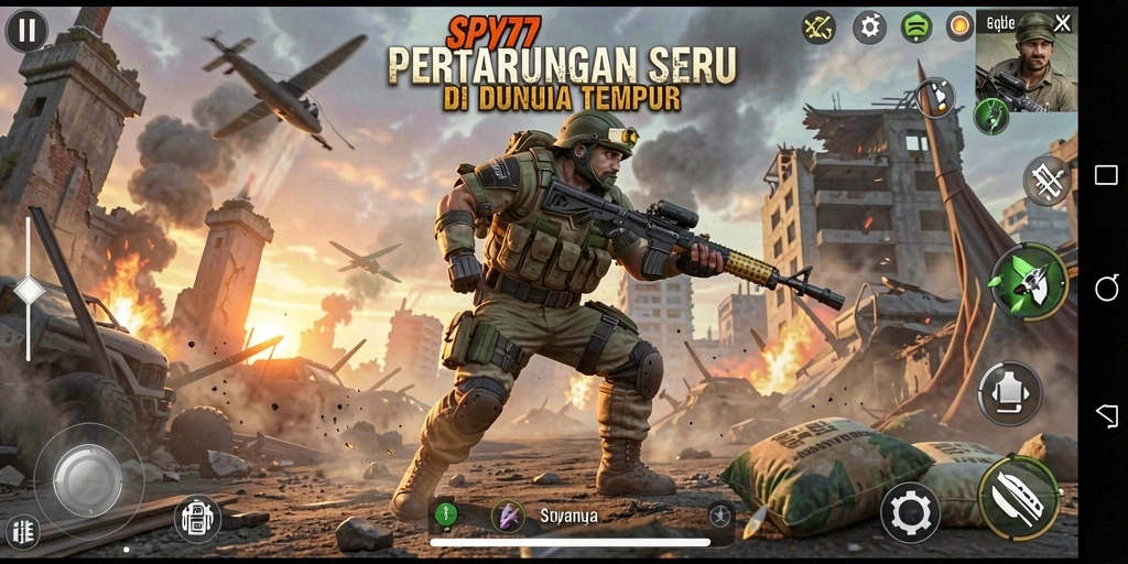 Screenshot SPY77 menampilkan pertarungan seru dari karakter yang berbeda.
