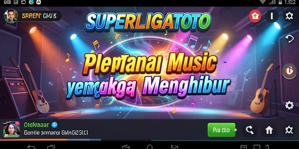 Tangkapan layar SUPERLIGATOTO menunjukkan pengalaman bermain musik yang seru dan interaktif.